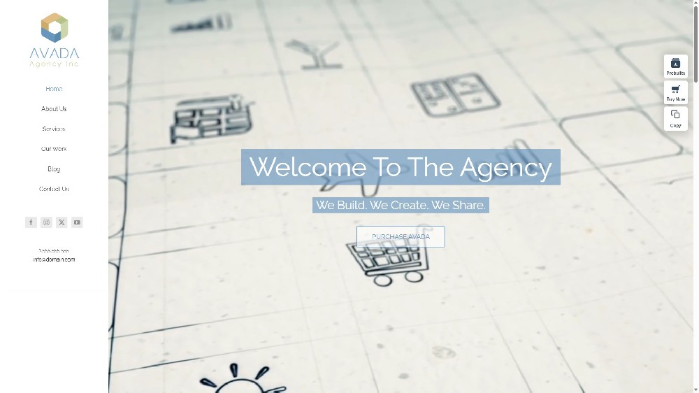 Avada Agency 演示站首屏 Avada Agency 企业官网模板演示首屏